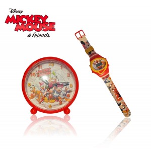 Orologio digitale da polso piu' orologio da comodino con sveglia integrata Mickey Mouse idea regalo Disney 