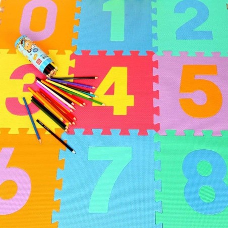 Tappeto Puzzle Numeri 388470 BRICOBRAVO componibile colorato 9 pezzi 32X32cm EVA