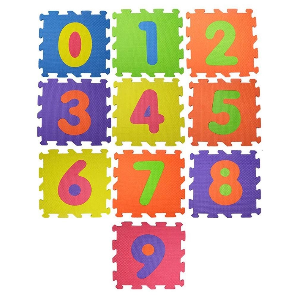 Tappeto Puzzle Numeri 388470 BRICOBRAVO componibile colorato 9 pezzi 32X32cm EVA