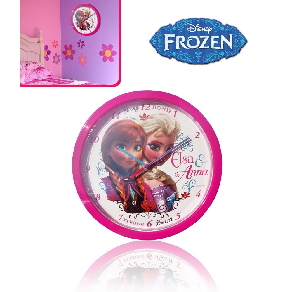 Orologio da muro per camerette principesse Frozen Elsa e Anna Disney