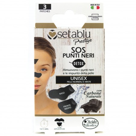SETABLU Prestige 939176 SOS Rimozione Punti Neri 3 Cerotti al Carbone UNISEX