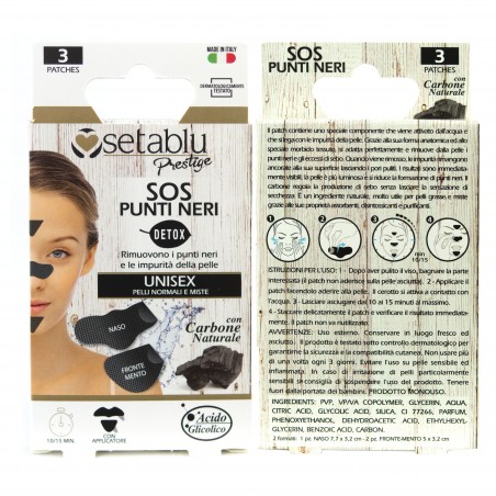 SETABLU Prestige 939176 SOS Rimozione Punti Neri 3 Cerotti al Carbone UNISEX