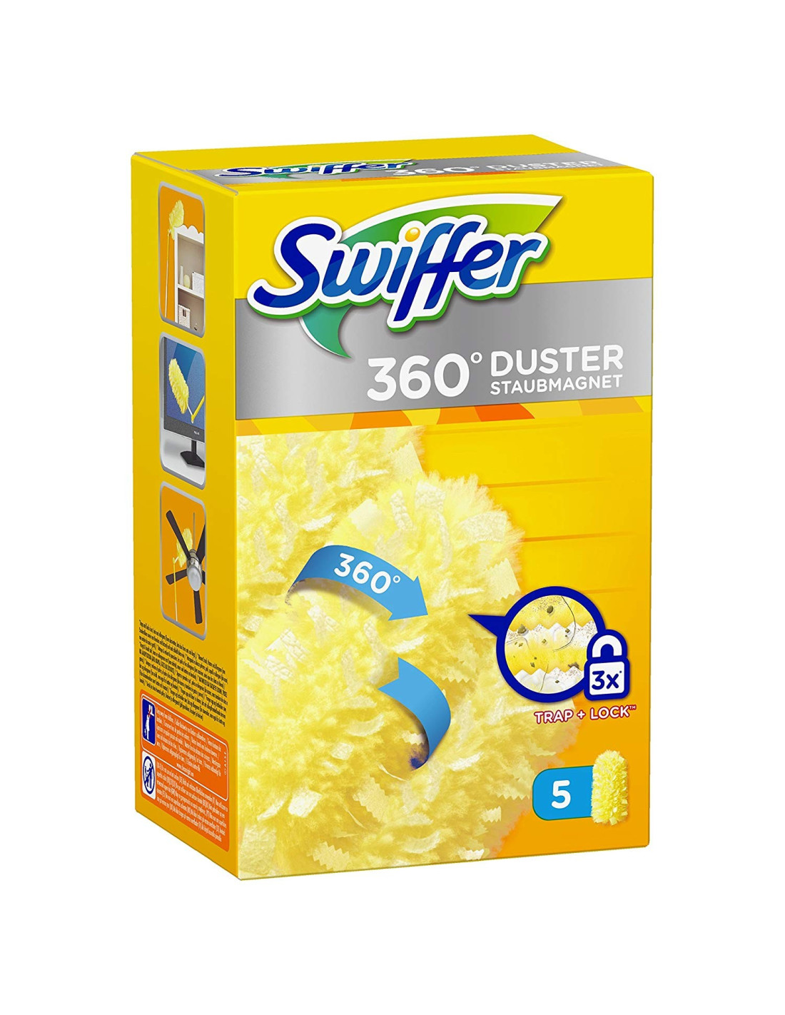 380401 Swiffer Duster 360 Plumeau ricarica 5 unità Trap + Lock