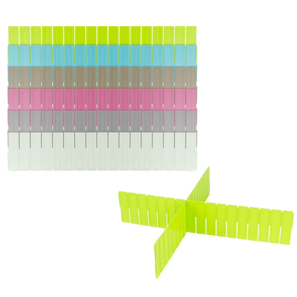 Pack 3 Divisori organizer componibili per cassetti in plastica 50x435mm