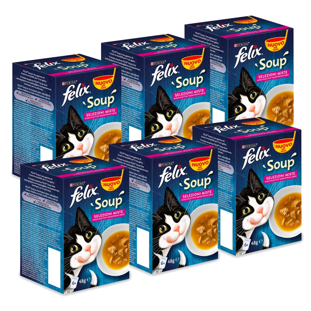 Maxi Pack 6 x 288 gr bustine Felix Soup selezioni miste Manzo Pollo Tonno