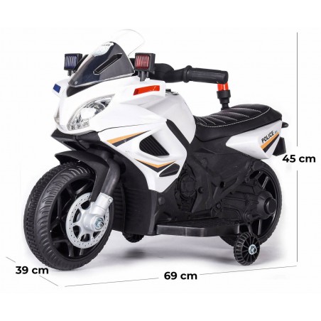 Moto Elettrica LT897 per Bambini 6V Kid Go Police Polizia