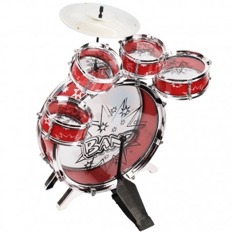 Rock Baby band 100690 Batteria 6 elementi con sgabello piatto e bacchette