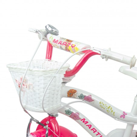 Bici da Bambina MARTY misura 12 da 2-5 anni con cestino e portabambole