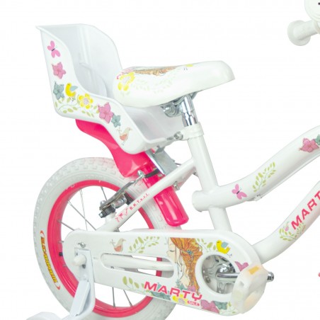 Bici da Bambina MARTY misura 14 da 3-6 anni con cestino e portabambole