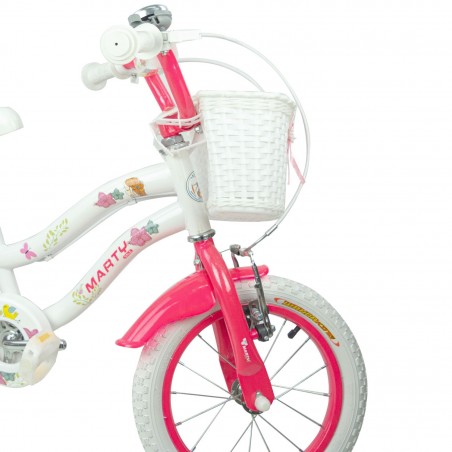 Bici da Bambina MARTY misura 14 da 3-6 anni con cestino e portabambole