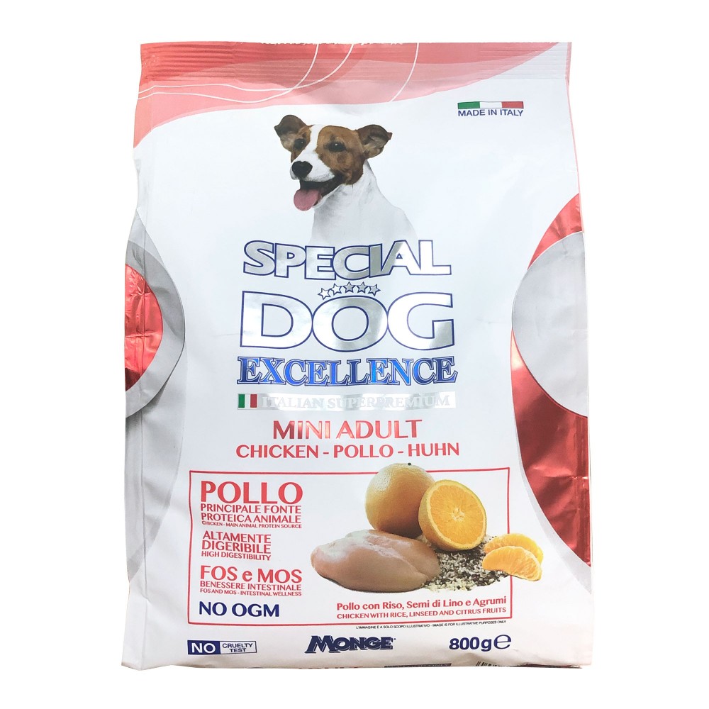 Special Dog Excellence MINI ADULT 800gr pollo con riso e semi di lino e agrumi