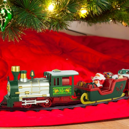 Trenino dei Balocchi Natalizio 107006 a batterie 22 pz sotto albero luci suoni