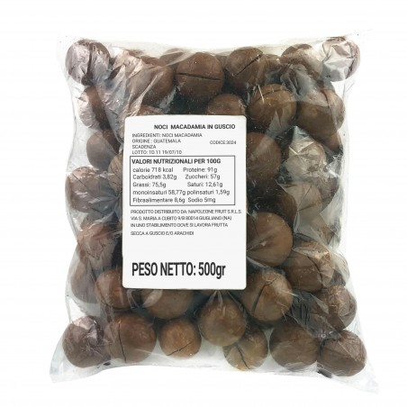 Pack 500 gr Noci Macadamia in Guscio NAPOLEON con chiave apri noce