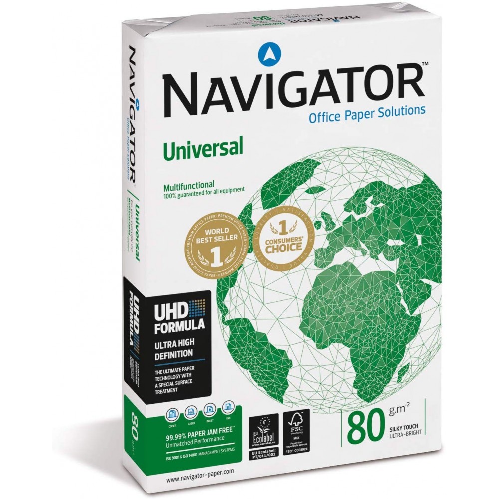 NAVIGATOR Pack 5x Risme di carta formato A4 500...