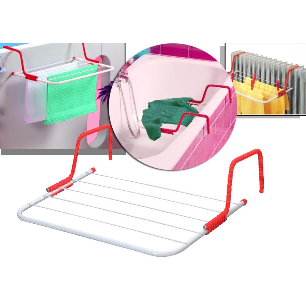 Stendibiancheria con agganci universali stendino termosifone finestre  stendino 6 barre  LIFETIME CLEAN