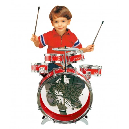 Rock Baby band 100690 Batteria 6 elementi con sgabello piatto e bacchette