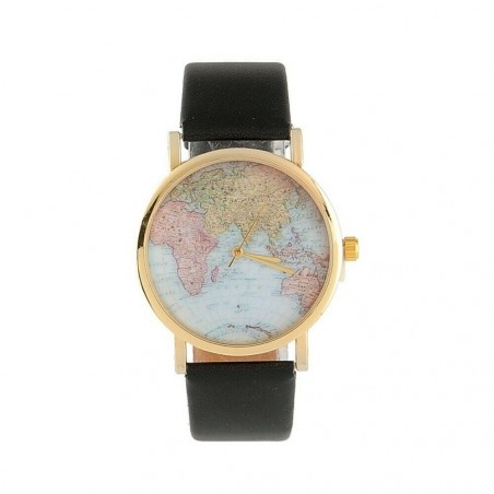Orologio vintage analogico con mappamondo al quarzo watch retrò