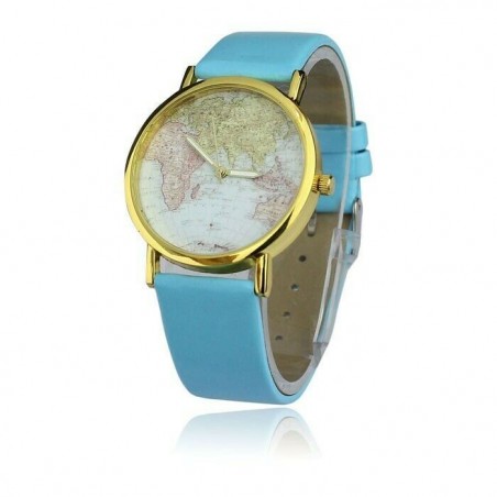 Orologio vintage analogico con mappamondo al quarzo watch retrò