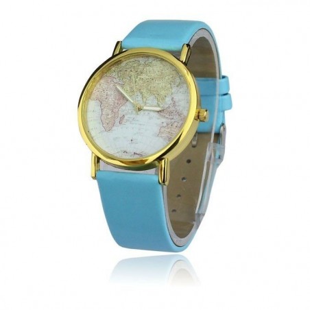 Orologio vintage analogico con mappamondo al quarzo watch retrò