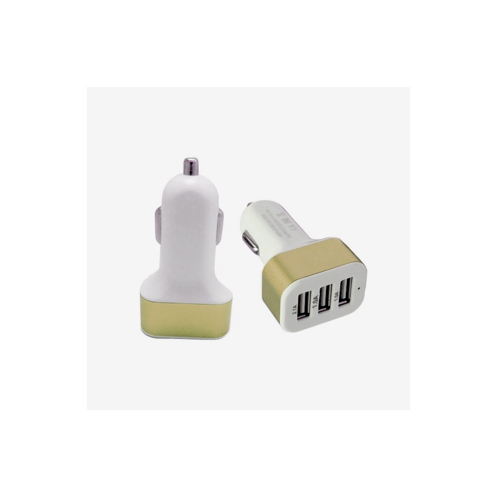 Presa accendisigari 3 porte usb caricatore smartphone fotocamera pc 6 colori