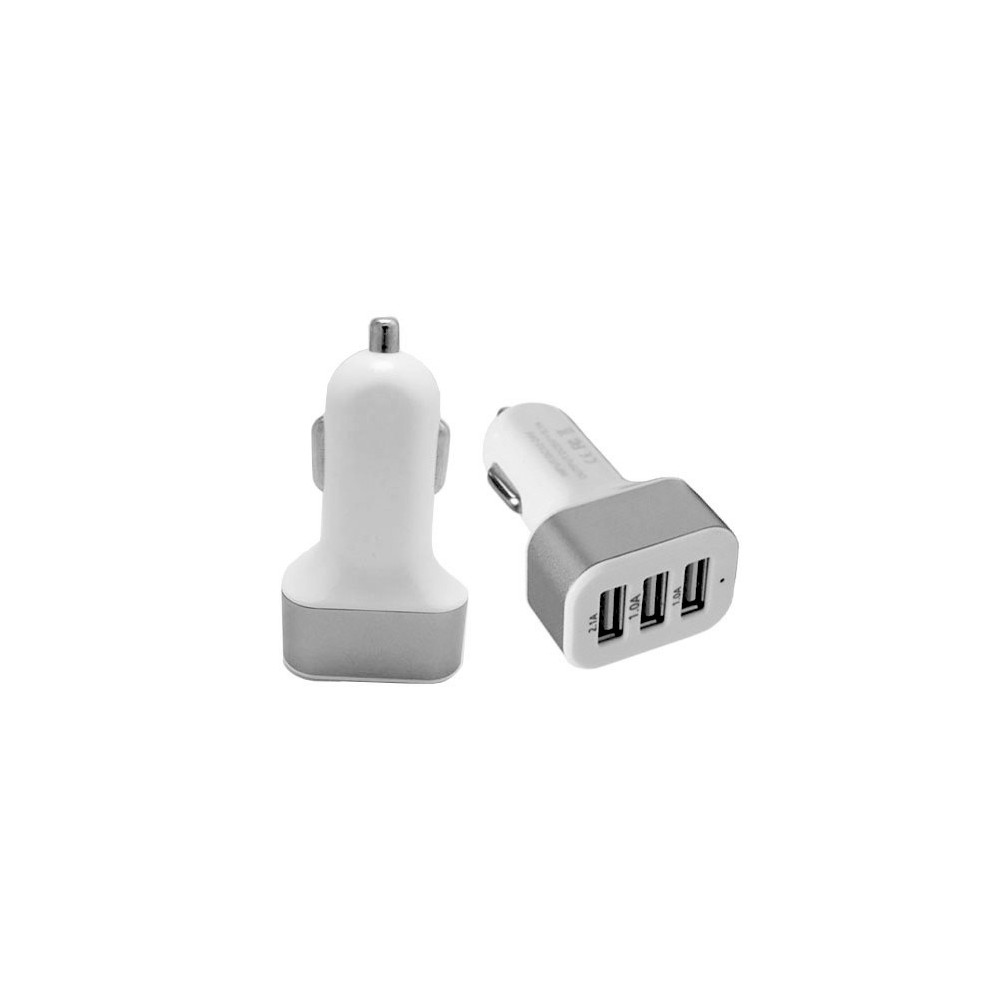 Image of Presa accendisigari 3 porte usb caricatore smartphone fotocamera pc da auto Grigio052