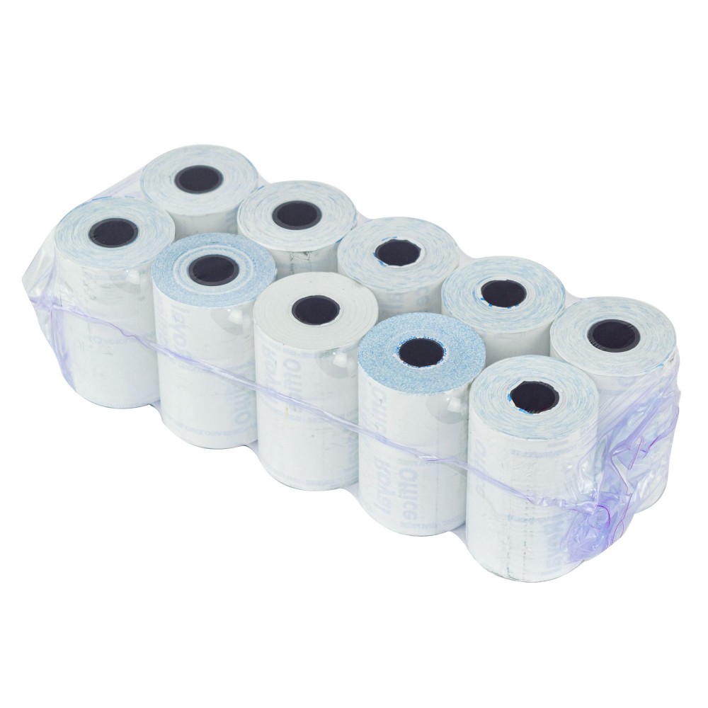 Pack 10 rotoli carta termica ONE OFFICE per pos 57mm x 20mt foro12mm 55gr