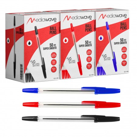 Pack 50 penne e 10 rotoli carta termica per pos 57mm x 20mt foro12mm 55gr