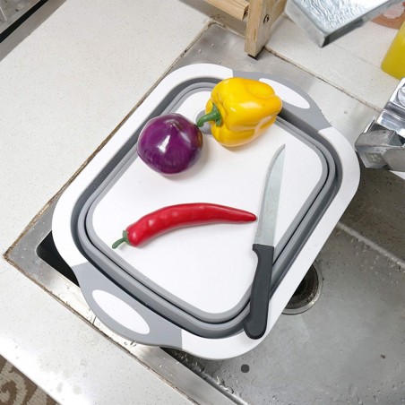 Magic Tray Contenitore 2 in 1 richiudibile taglia e lava verdura multiuso
