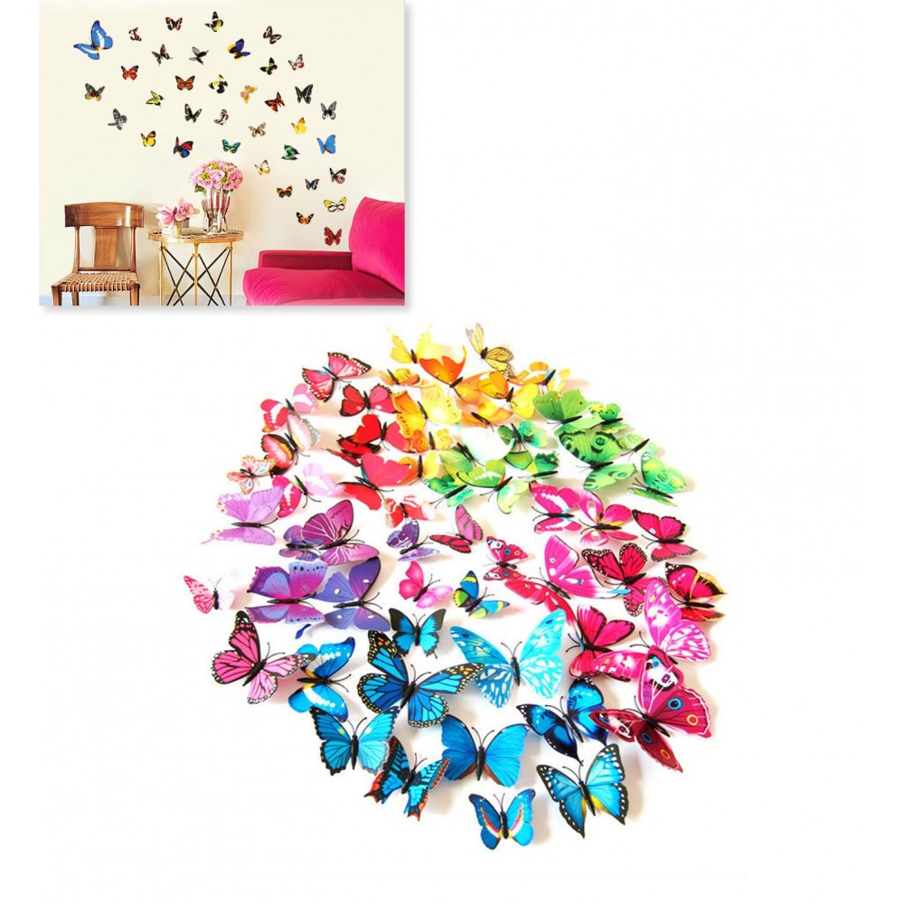 12 Adesivi Da Parete 3D Con Foro Del Topo - Decorazioni Divertenti In PVC Per Camerette E Soggiorni - 3