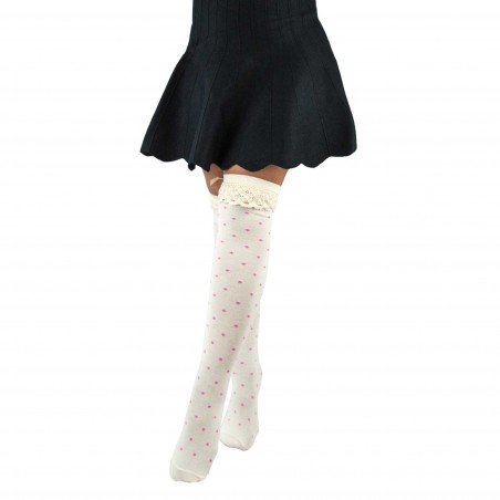 Pack 4 Parigine con pois Flo colorate per bambine 3-11 anni fiocco e merletto