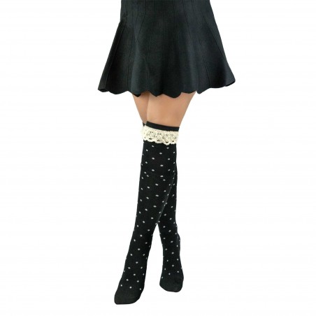 Pack 4 Parigine con pois Flo colorate per bambine 3-11 anni fiocco e merletto