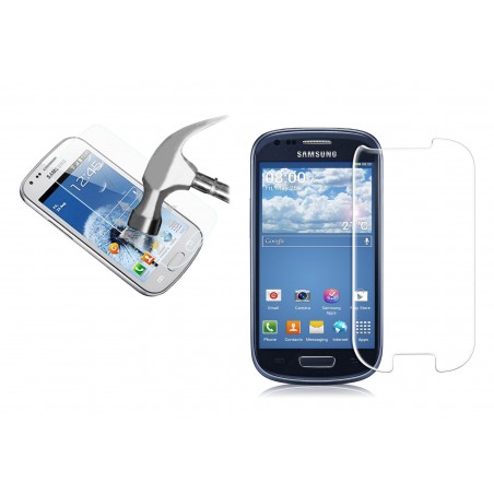 Pellicola trasparente in vetro temprato smartphone  protegge lo schermo da urti e cadute SAMSUNG S3 MINI Pellicola trasparente in vetro temprato smartphone  protegge lo schermo da urti e cadute SAMSUNG S3 MINI
