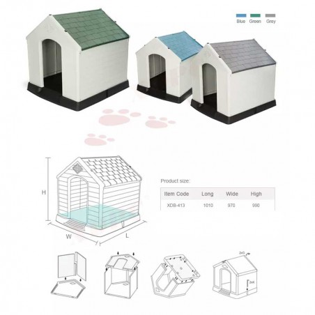 Cuccia a casetta XDB-413 PROLABZOO in resina 4568 per cani 101x97x99 cm
