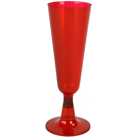 Set di 12 pz Flute Rossi plastica dura 407547 bicchieri champagne natale