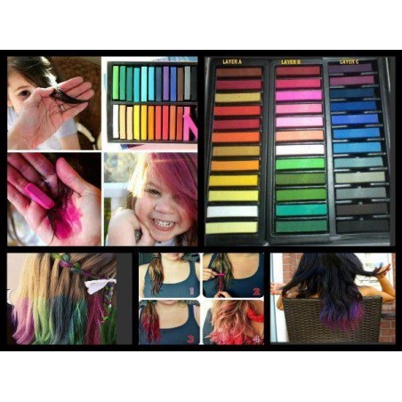 Gessetti colorati per tintura temporanea per capelli