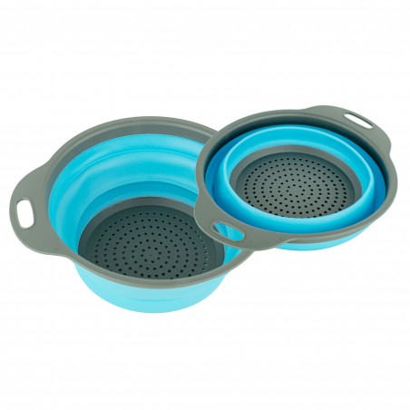 Set di 2 Scolapasta in silicone ripiegabili su se stesso ø 20 e 24 cm multiuso