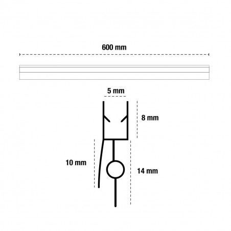 Guarnizione per box doccia e vetri 600mm in PVC resistente anti-muffa