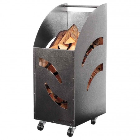 Carrello Portalegna in ferro battuto Antracite Artigianferro art 601 32x42X80cm