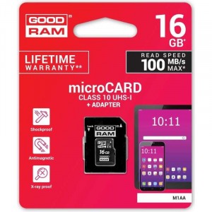 Scheda memoria GOOD RAM microsd card 16 GB con adattatore...