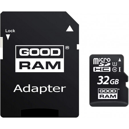 Scheda memoria GOOD RAM microsd card 32 GB con adattatore SD Classe 10  100MB/s