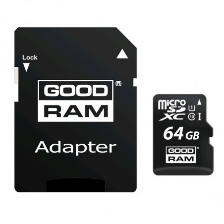Scheda memoria GOOD RAM microsd card 64 GB con adattatore SD Classe 10  100MB/s