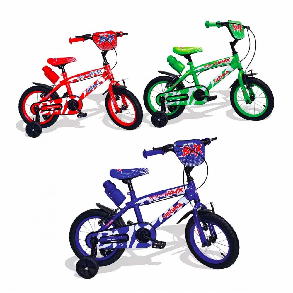 REGINA BMX GVC-5423 Bicicletta per Bambini misura 14 con 2 Freni 3 colori