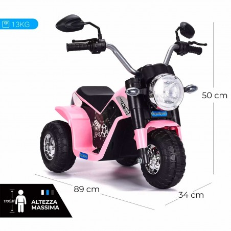 Moto BABY Elettrica LT889 per Bambini 6V Kid Go 3 ruote con luci