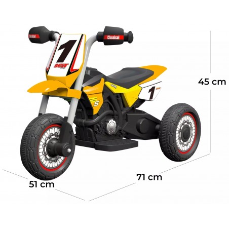 MOTO ENDURO 6V per bambini GVC-5478 con luci anteriori suoni e rotelle