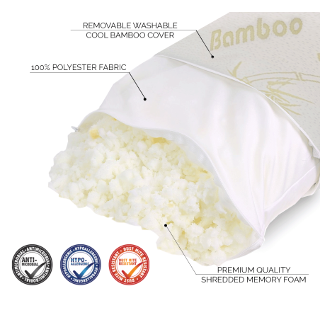 Cuscino Cervicale Memory Foam Bamboo 784071 schiuma viscoelastica 40x70 cm