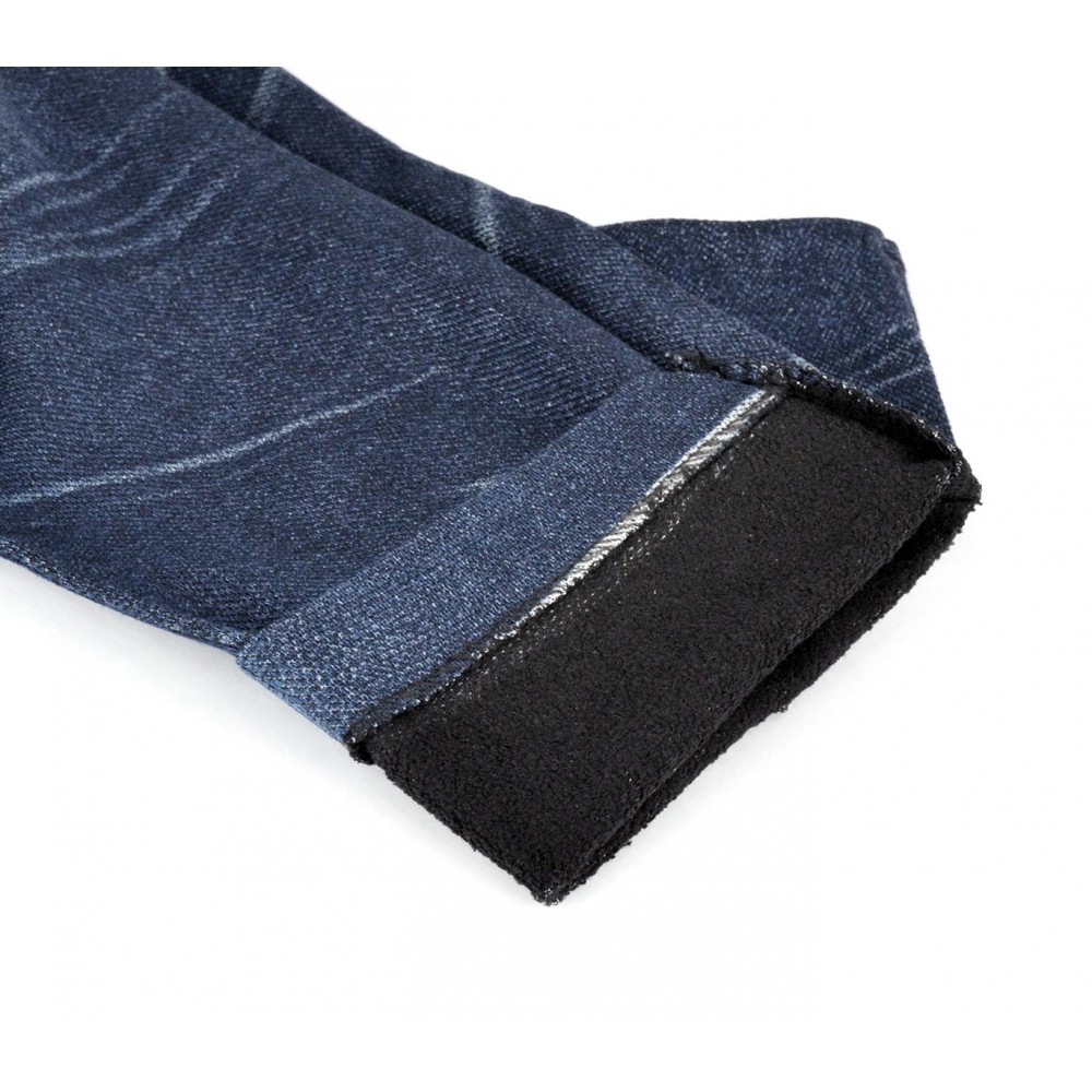 F327 Set 3 leggings termici effetto denim con interno felpato taglia unica