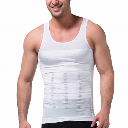 Canotta contenitiva uomo modellante e snellente riduce l'addome di 1-2 taglie