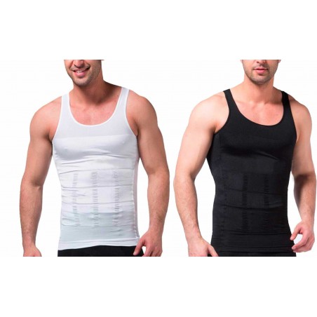 Canotta contenitiva uomo modellante e snellente riduce l'addome di 1-2 taglie