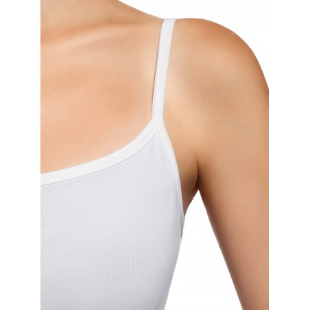 Canotta donna modellante bretelle sottile casual chic due colori linea Basic