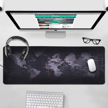 Tappeto Scrivania mouse pad antiscivolo Mappamondo computer desktop 900x400x3mm